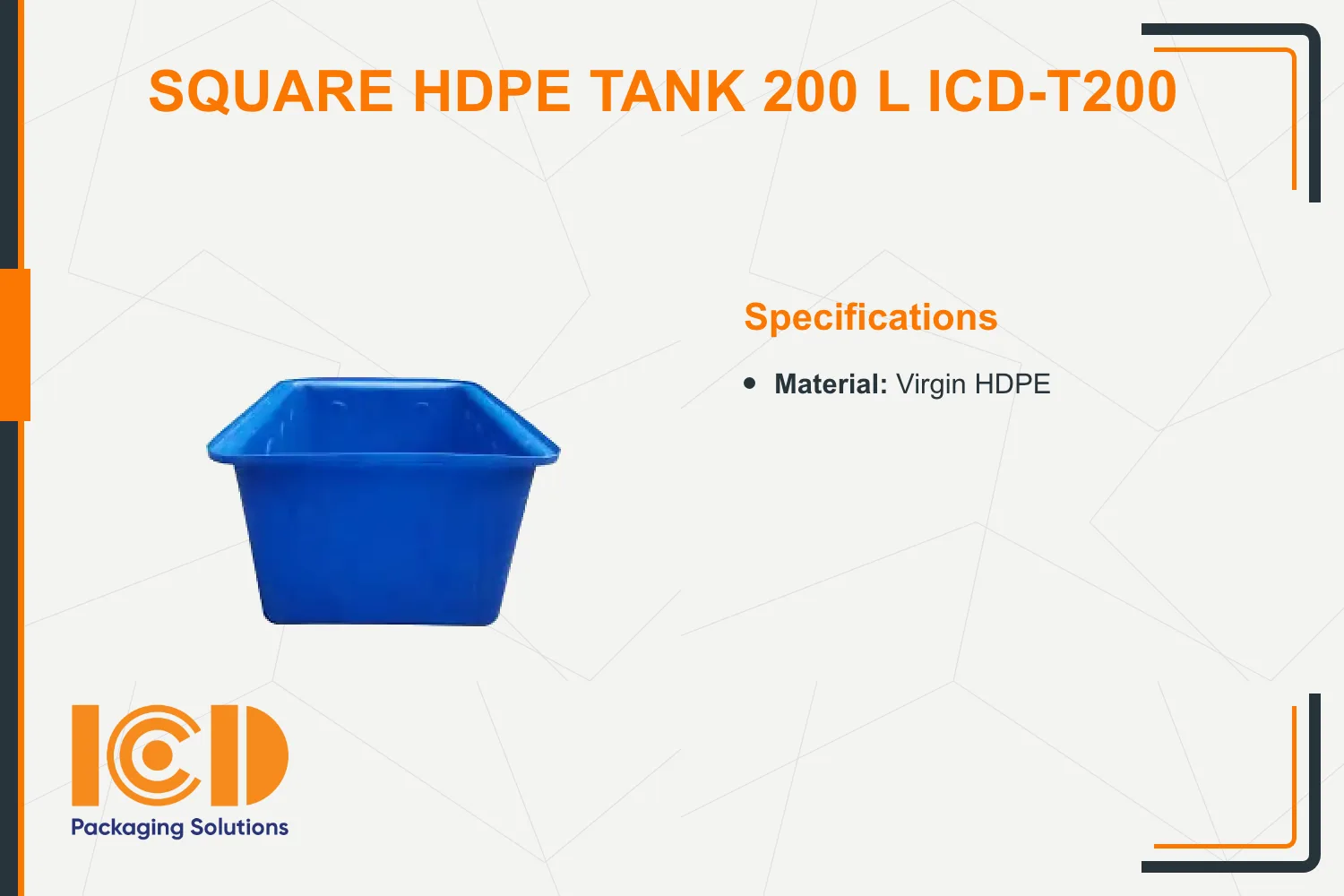 Square HDPE Tank 200 L ICD-T200