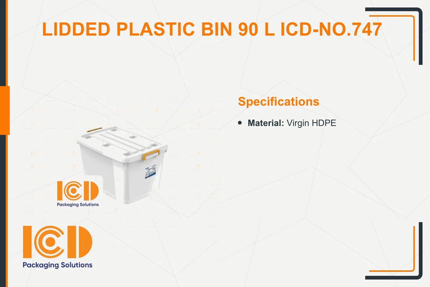 Lidded Plastic Bin 90 L ICD-No.747