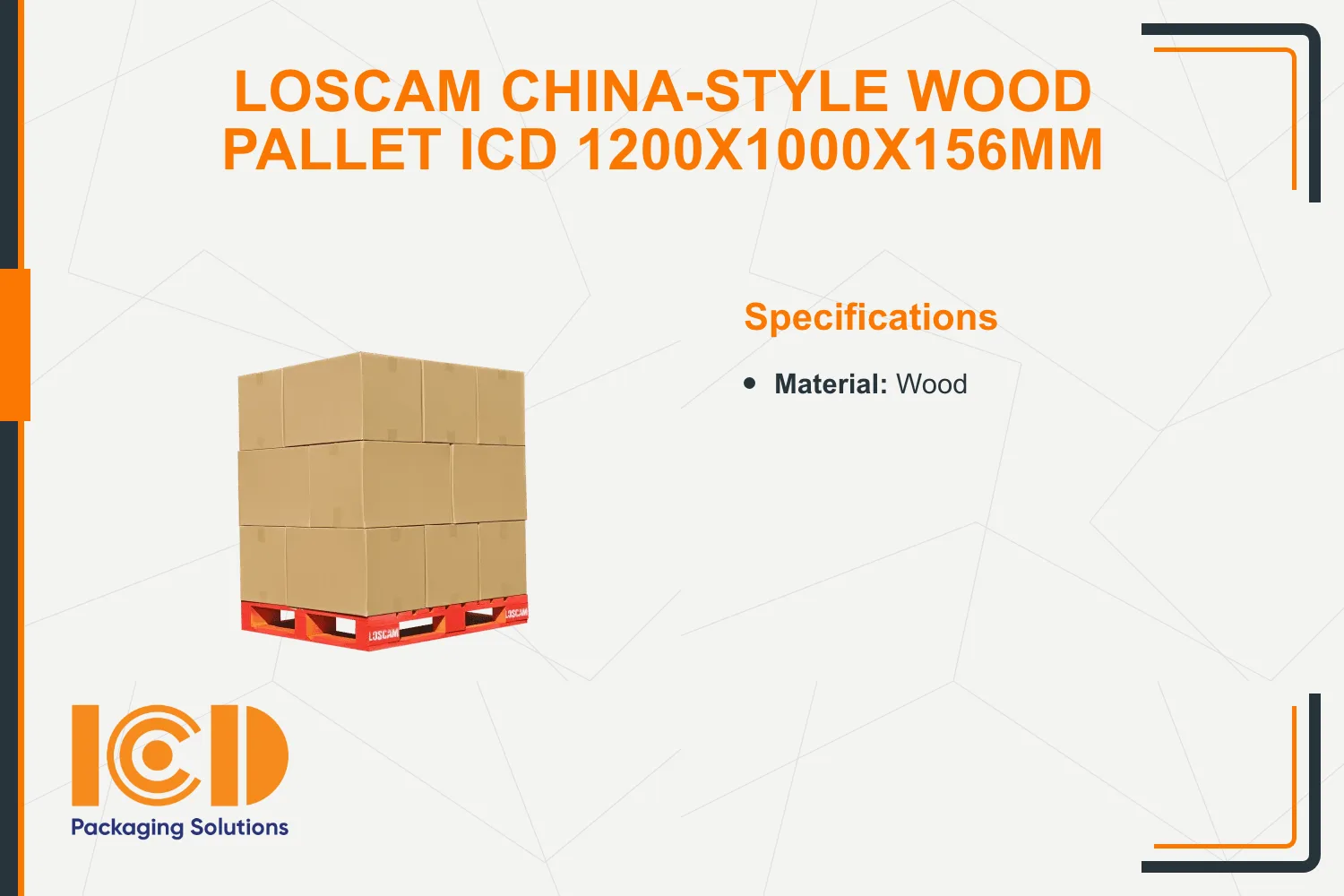 Loscam China-Style Wood Pallet ICD 1200x1000x156mm