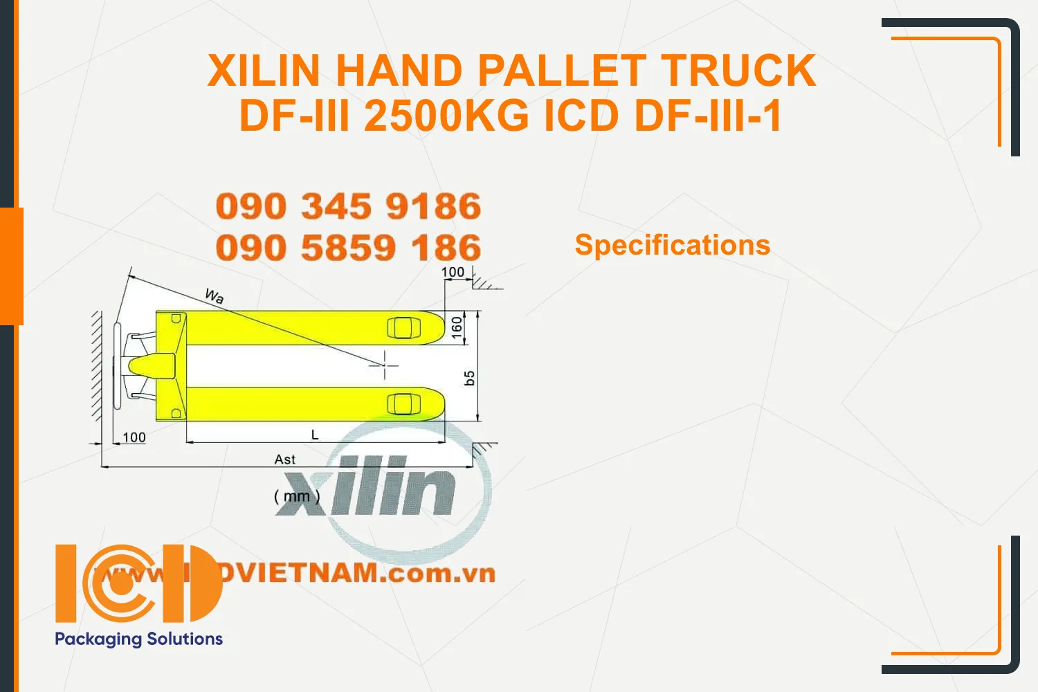 Xilin Hand Pallet Truck DF-III 2500kg ICD DF-III-1