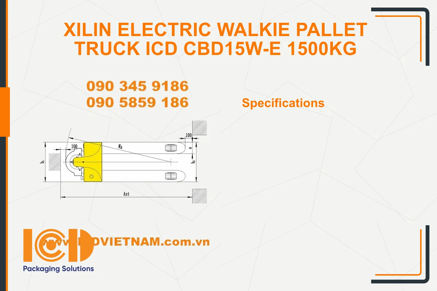Xilin Electric Walkie Pallet Truck ICD CBD15W-E 1500kg