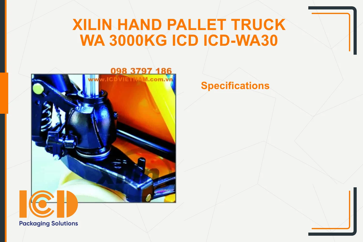 Xilin Hand Pallet Truck WA 3000kg ICD ICD-WA30