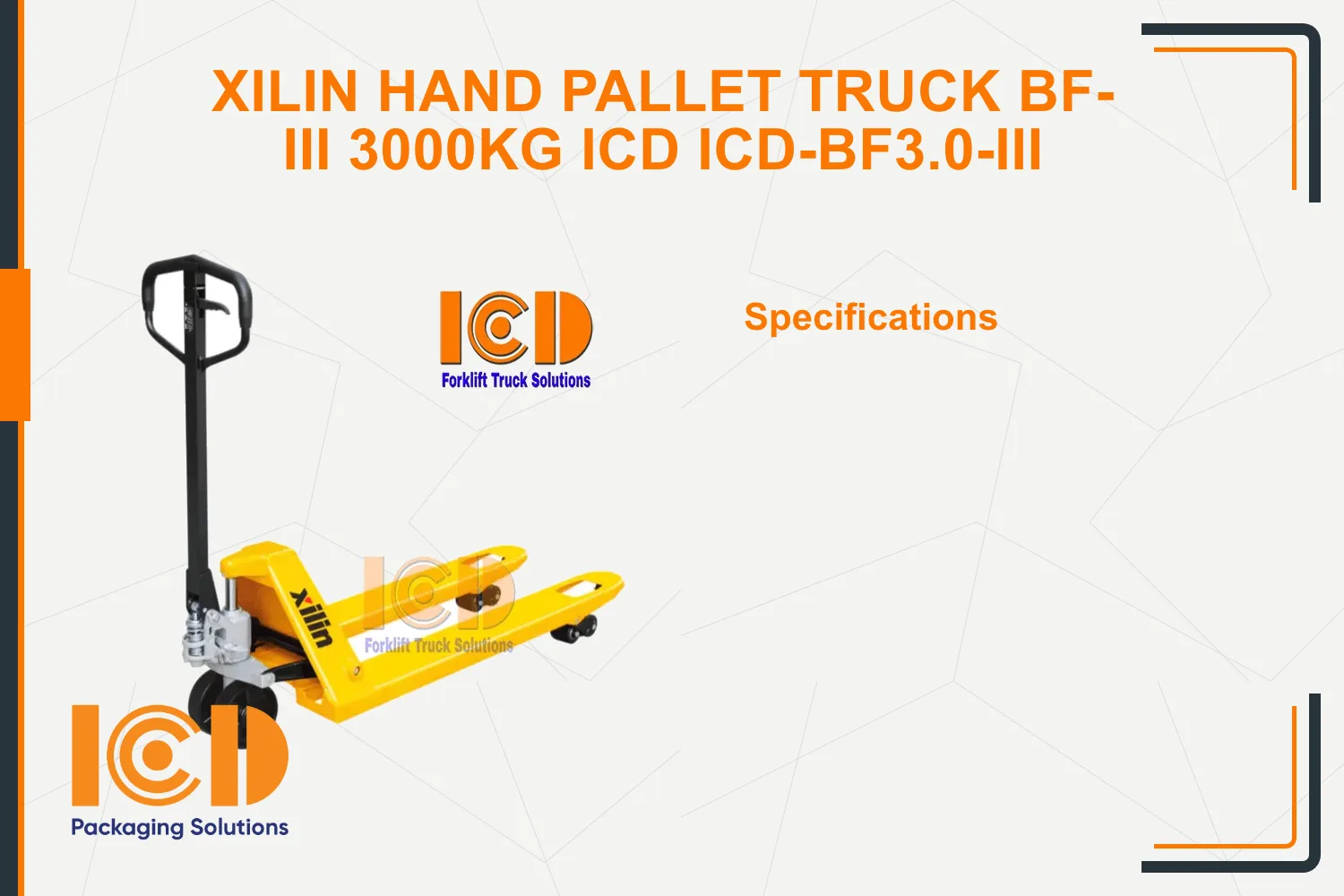 Xilin Hand Pallet Truck BF-III 3000kg ICD ICD-BF3.0-III