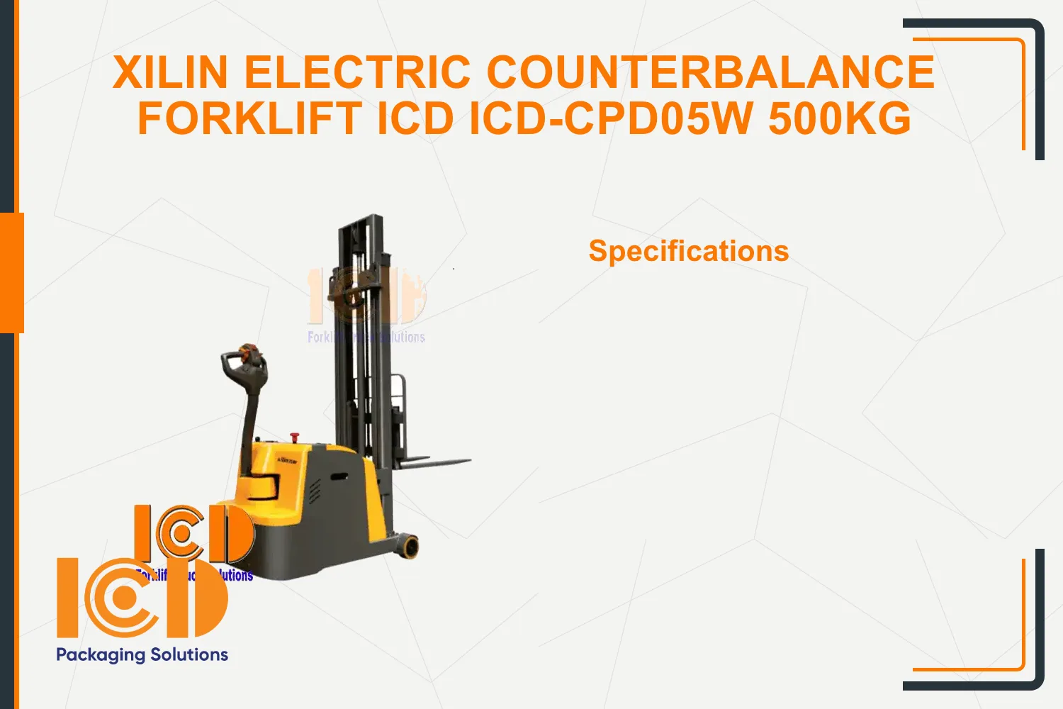 Xilin Electric Counterbalance Forklift ICD ICD-CPD05W 500kg