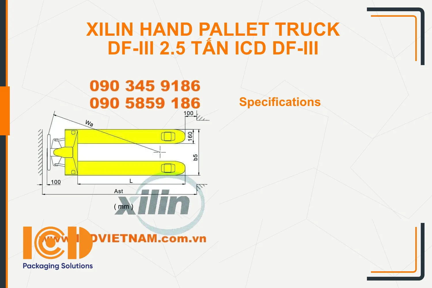 Xilin Hand Pallet Truck DF-III 2.5 Tấn ICD DF-III