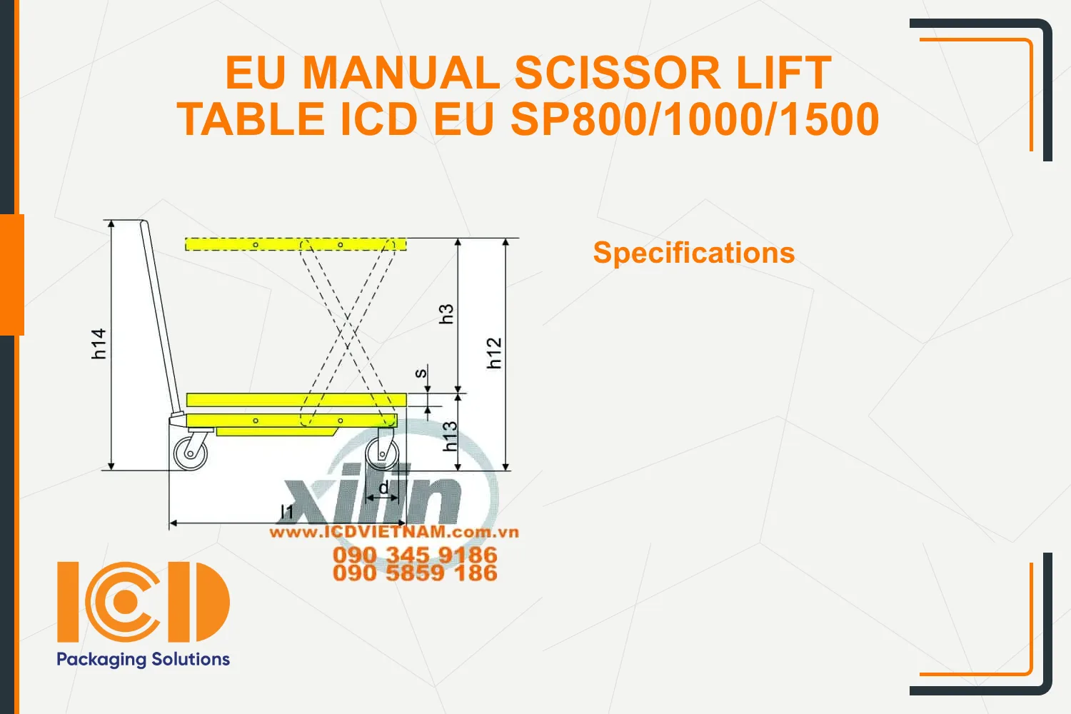EU Manual Scissor Lift Table ICD EU SP800/1000/1500