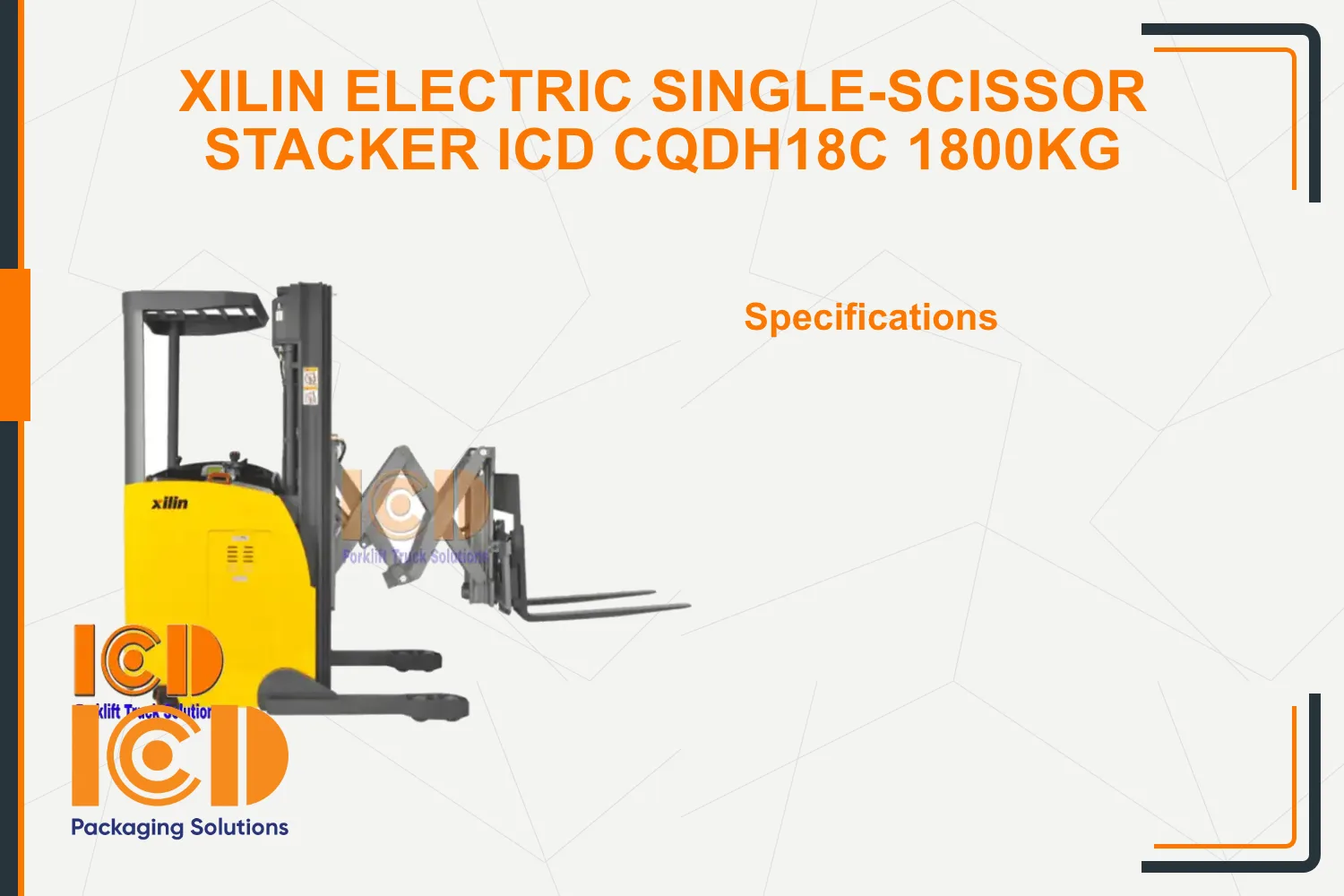 Xilin Electric Single-Scissor Stacker ICD CQDH18C 1800kg