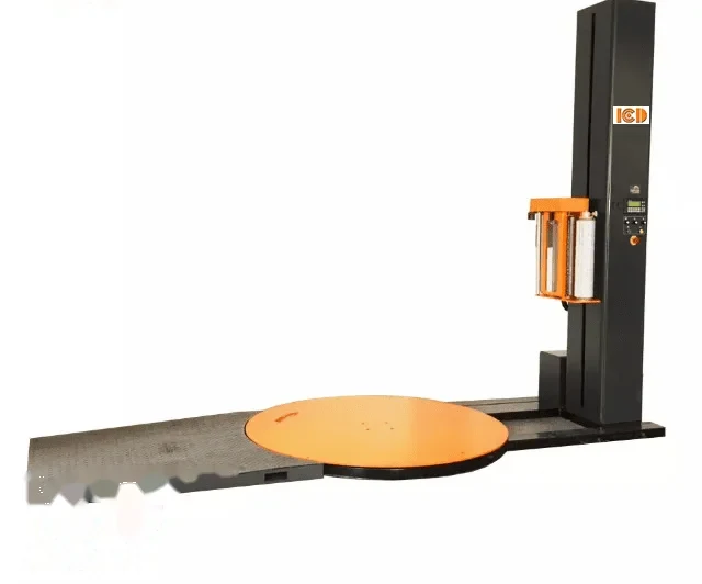Máy quấn màng pallet mâm xoay ICD-T1650F với cột nâng và mâm tròn
