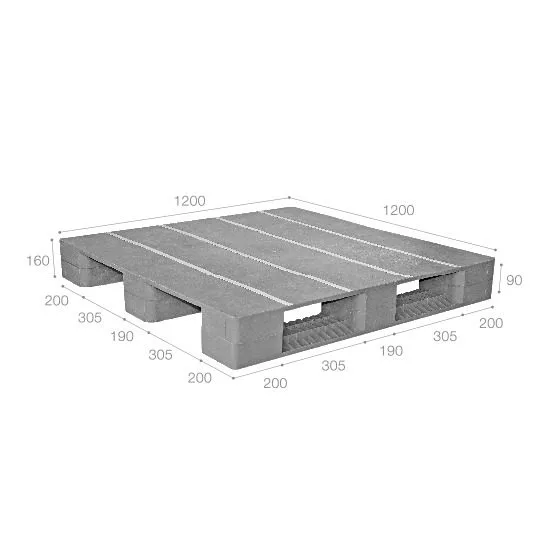 Pallet nhựa tải nặng nhập khẩu Malaysia ICD-H1212S4-1A (1200 x 1200 x 160 mm)