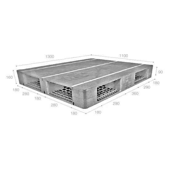 Pallet nhựa tải nặng nhập khẩu Malaysia ICD-H1311R4-2L/2E (1300 x 1100 x 160 mm)