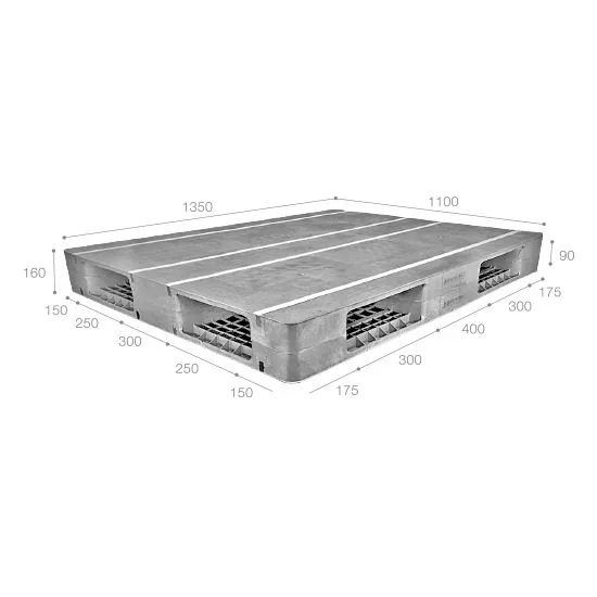 Pallet nhựa tải nặng nhập khẩu Malaysia ICD-H1350R4-2L/2E (1350 x 1100 x 160 mm)