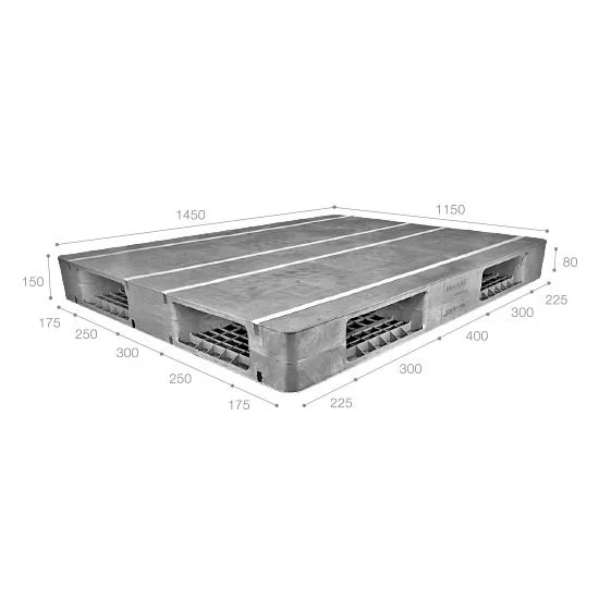 Pallet nhựa tải nặng nhập khẩu Malaysia ICD-H1450R4-2L/2E (1450 x 1150 x 150 mm)