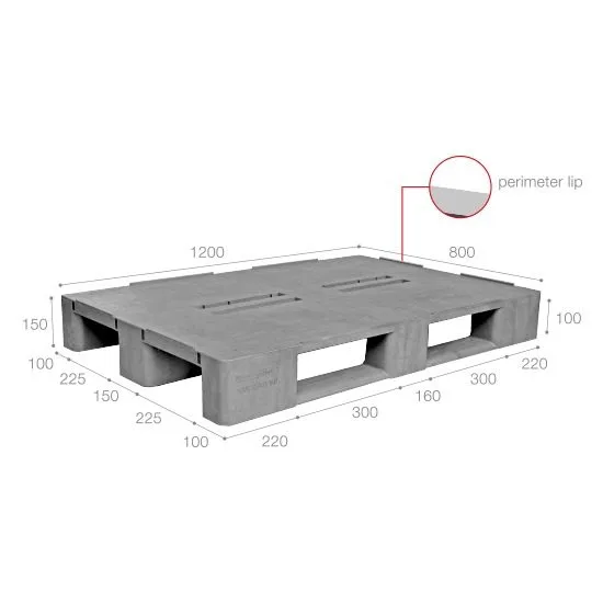 Pallet nhựa tải trung nhập khẩu Malaysia ICD-M1280S4-2A (1200 x 800 x 150 mm)