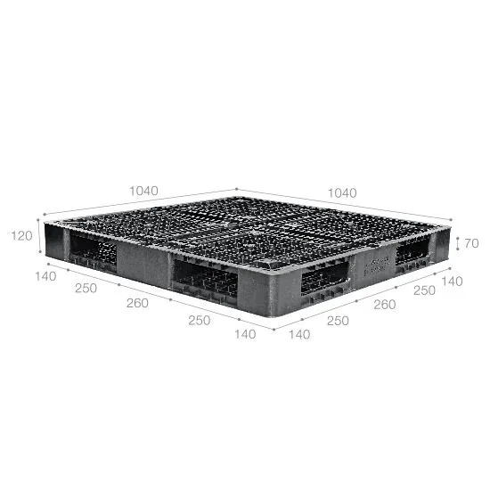 Pallet nhựa xuất khẩu (một chiều) nhập khẩu Malaysia ICD-X1040R4-1A (1040 x 1040 x 120 mm)