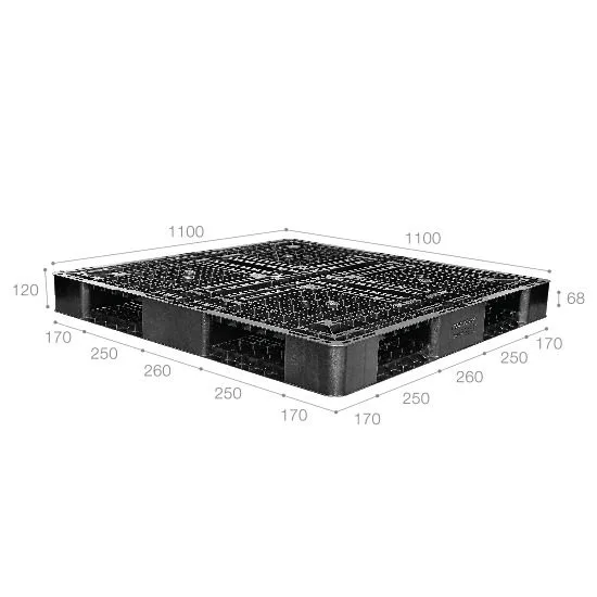Pallet nhựa xuất khẩu (một chiều) nhập khẩu Malaysia ICD-X1111R4-1A (1100 x 1100 x 120 mm)