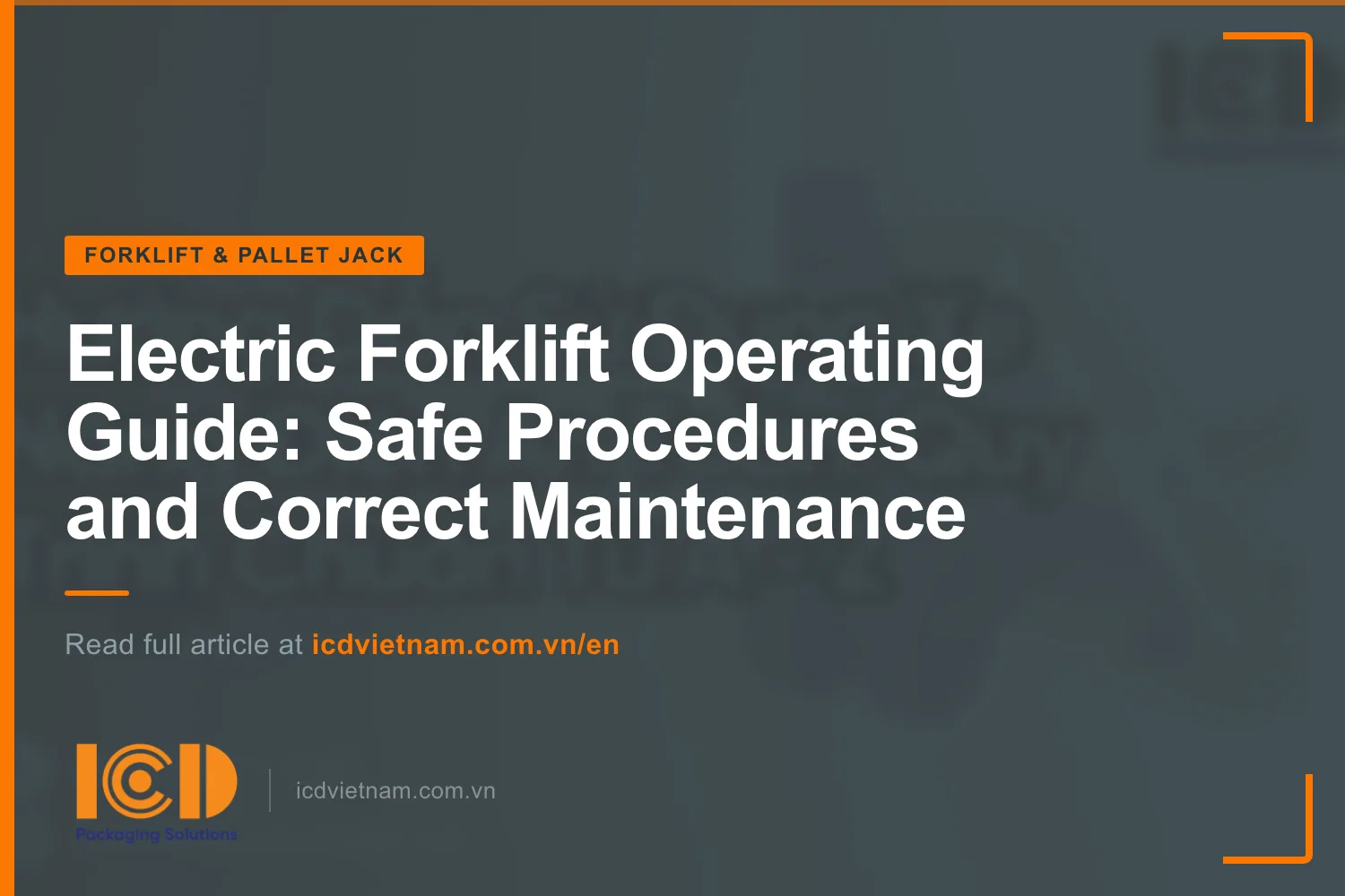 Thumb electric forklift operating guide