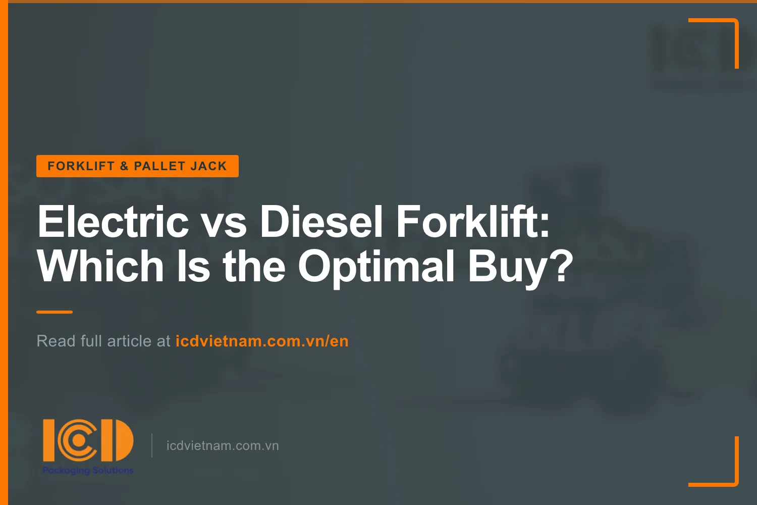 Thumb electric vs diesel forklift