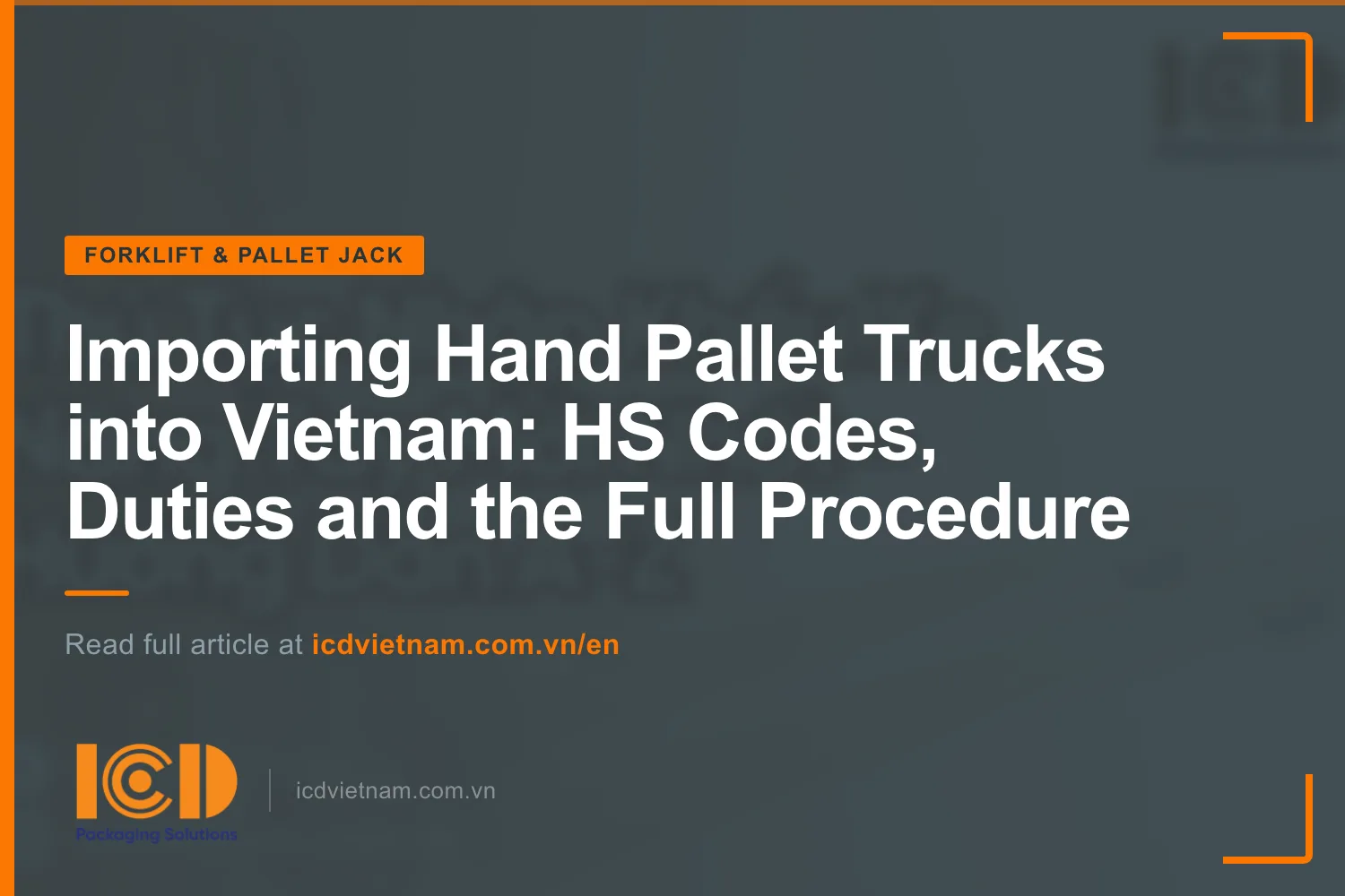 Thumb importing hand pallet trucks