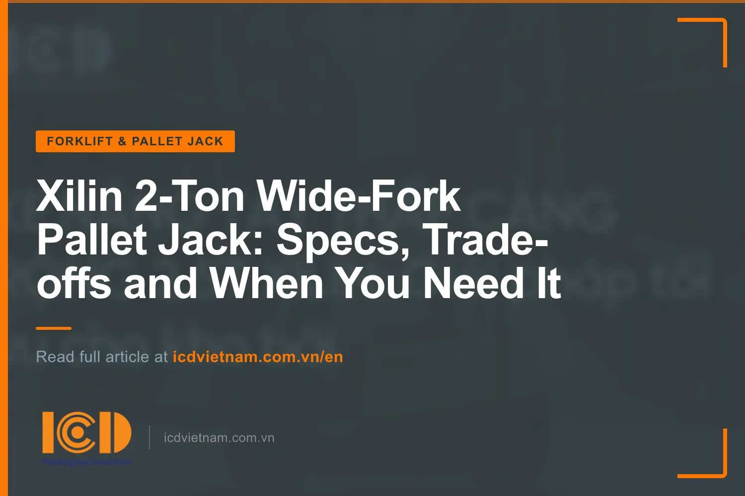 Thumb pallet jack ton wide fork