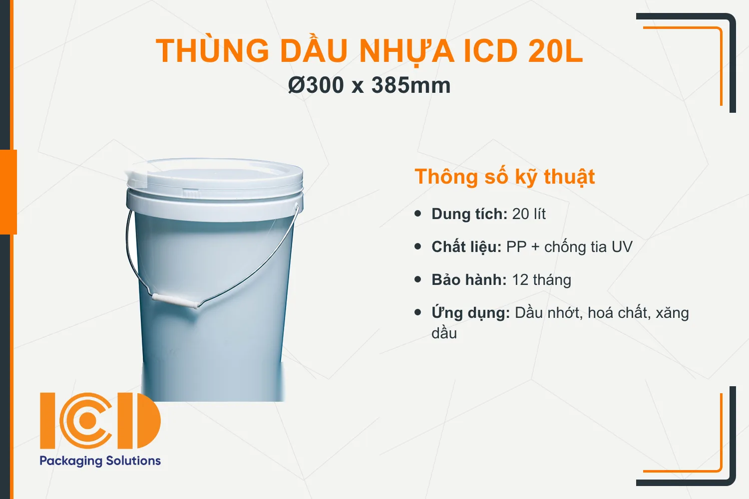 Thùng dầu nhựa ICD 20L