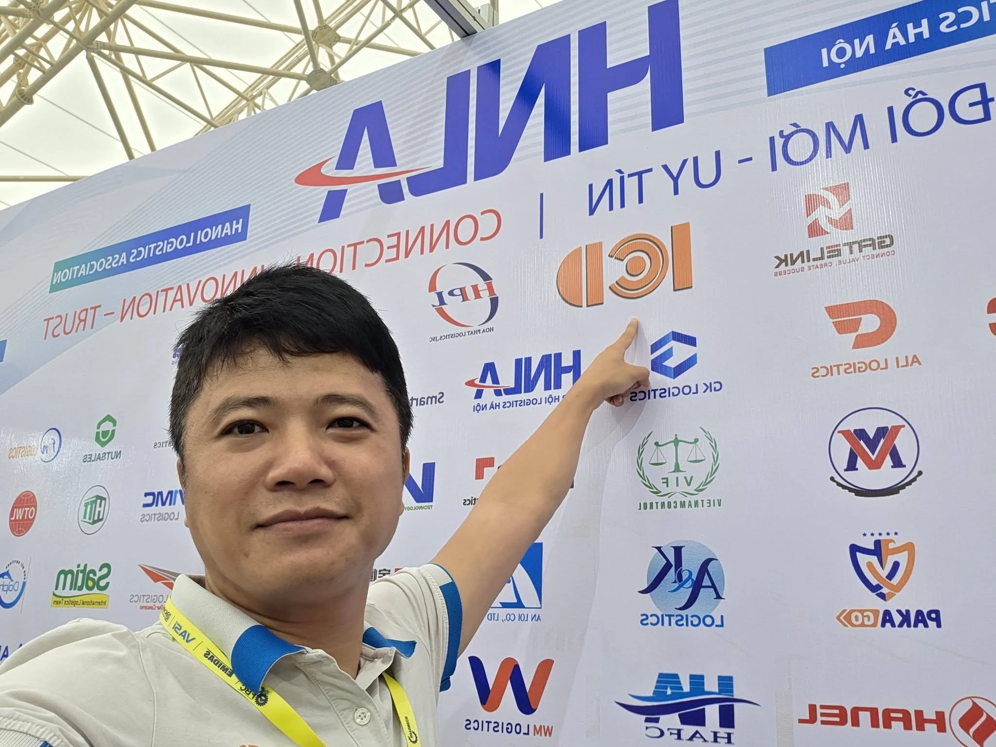 Logo ICD Việt Nam trên backdrop hội viên Hanoi Logistics Association tại FBC ASEAN 2026
