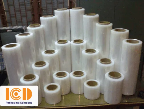 Các cuộn màng quấn PE cuộn tay ICD Việt Nam xếp trong kho