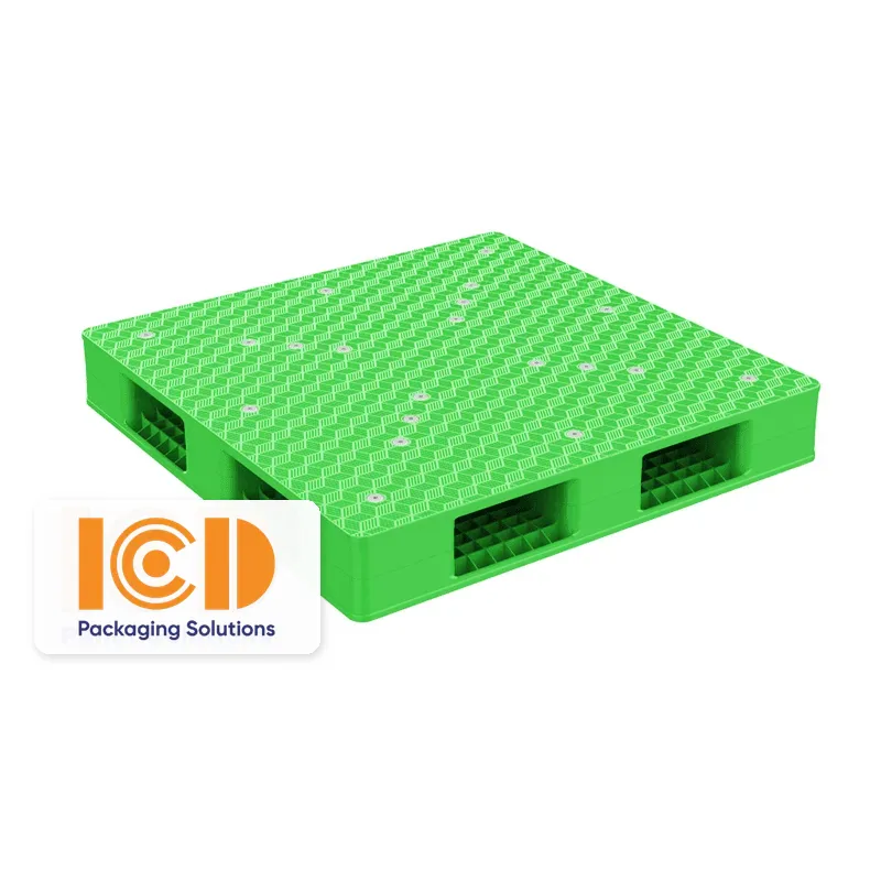 Green ICD PLR4-1277 welded closed-deck plastic pallet