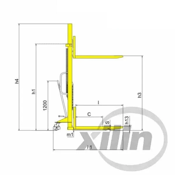 Forklifts tay cao 3m 1 Tấn Xilin SDJ1000