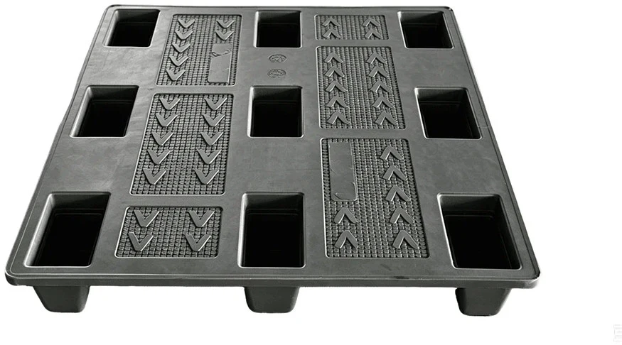 Pallet nhựa ép nén 9 chân, xếp lồng ICD KT 1200x1000x150mm