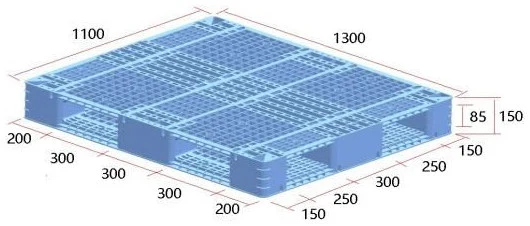 Pallet nhựa Euro HDPE tải nặng ICD KT 1300x1100x150mm
