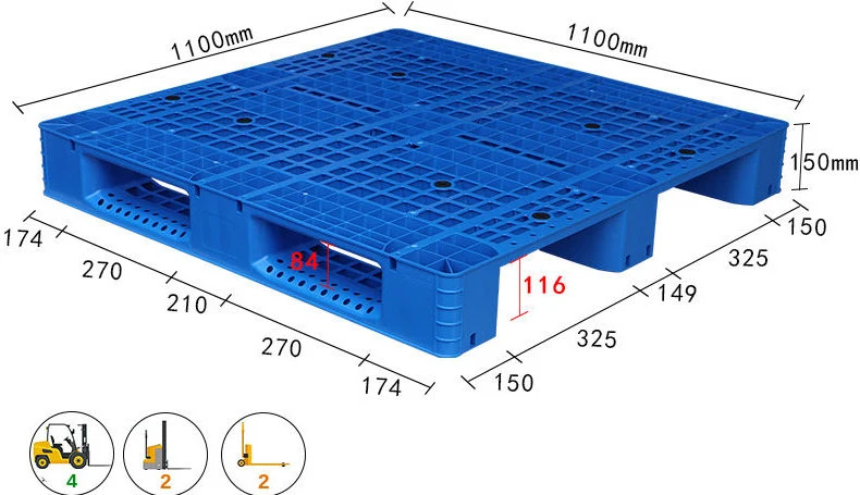 Pallet nhựa mặt lưới 3 chân ICD KT 1100x1100x150mm (11,5 kg)