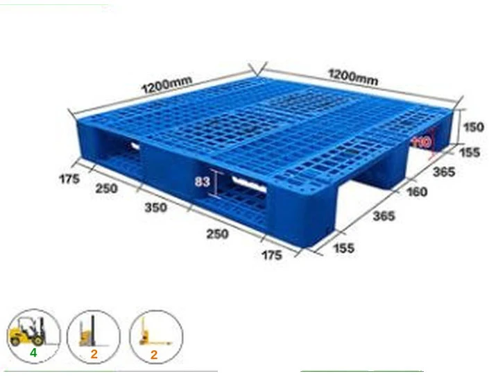 Pallet nhựa mặt lưới 3 chân ICD KT 1200x1200x150mm