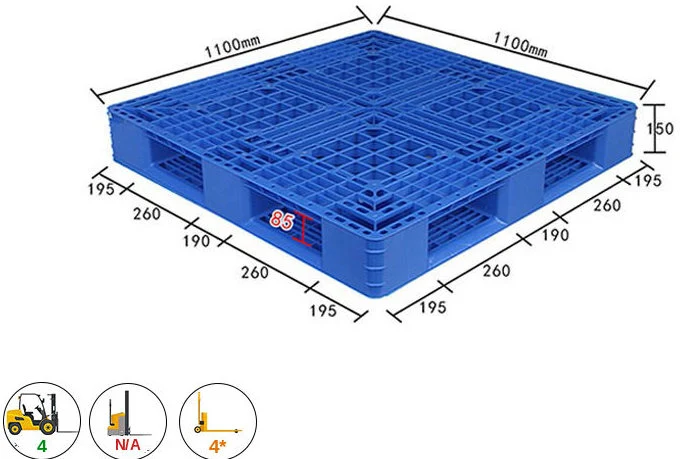 Pallet nhựa mặt lưới 6 thanh đáy ICD KT 1100x1100x150mm (10 kg)