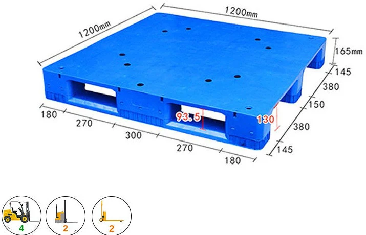 Pallet nhựa mặt phẳng 3 chân ICD KT 1200x1200x165mm