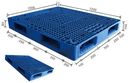 Pallet nhựa xếp chồng, nâng 4 chiều ICD KT 1400x1200x150mm