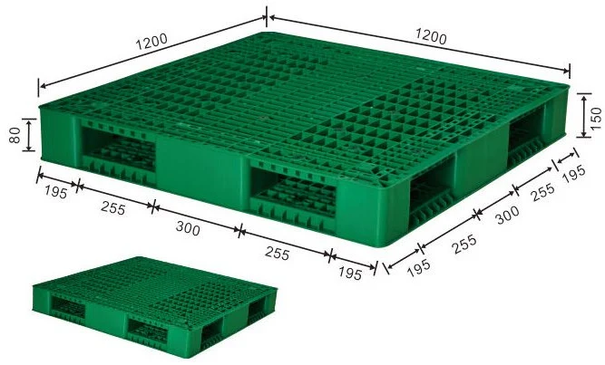 Pallet nhựa xếp chồng tải nặng ICD KT 1200x1000x150mm