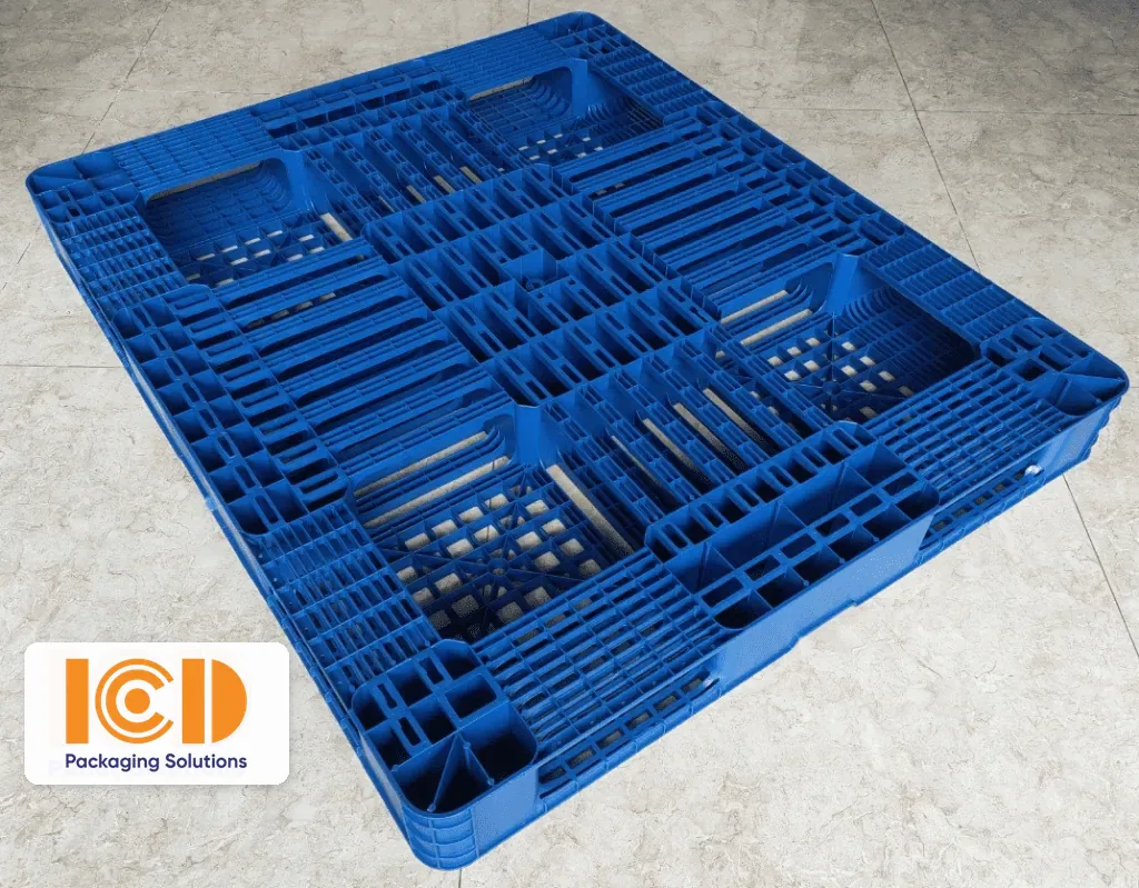 Blue export plastic pallet 1300 x 1000 x 130 mm