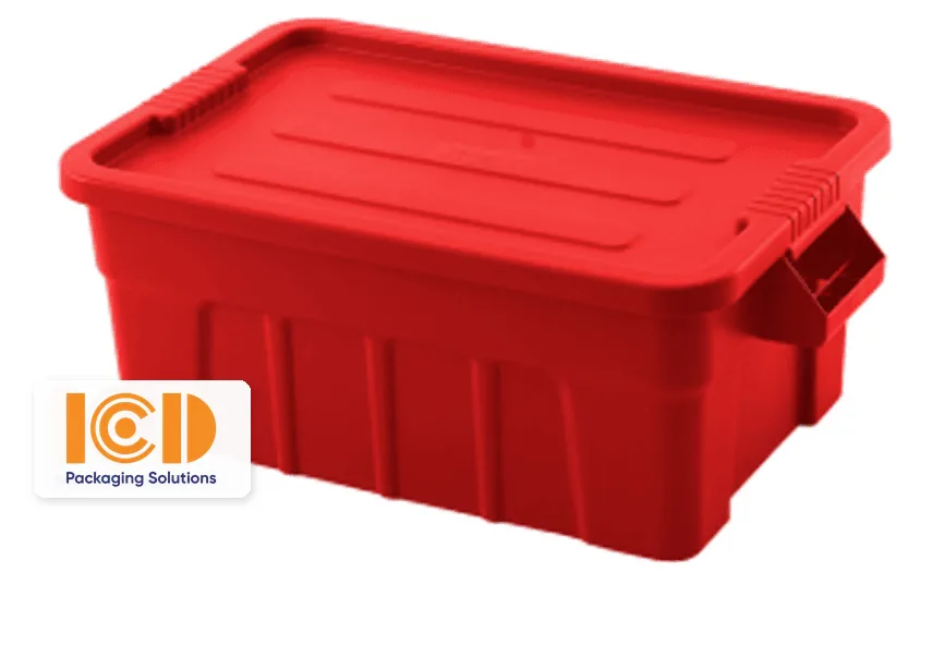 Thùng nhựa đặc ICD B7 màu đỏ có nắp