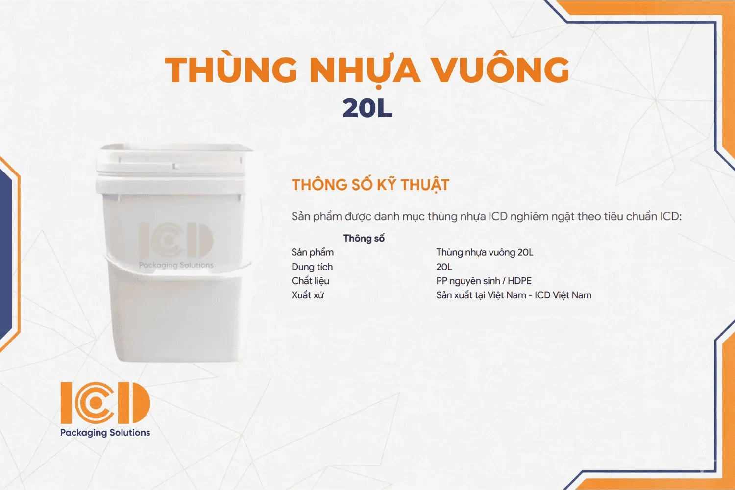 Thùng nhựa vuông 20L