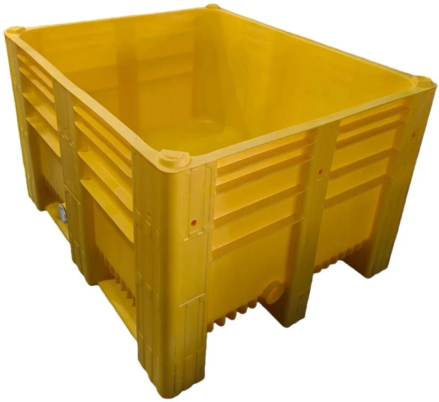 Thùng pallet nhựa HDPE màu vàng kích thước 1200 x 1000 x 740 mm