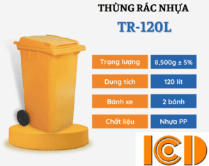 Thùng rác nhựa côngnghiệp TR 120L